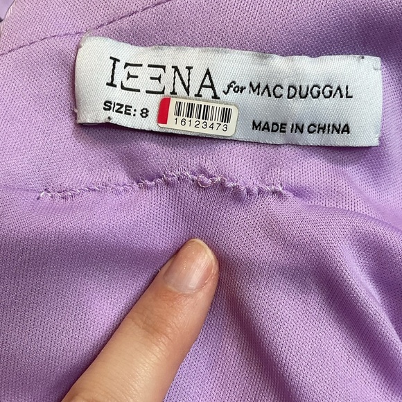 Ieena for Mac Duggal Metallic Purple Pleated Maxi Dress Size 8 - Picture 11 of 11